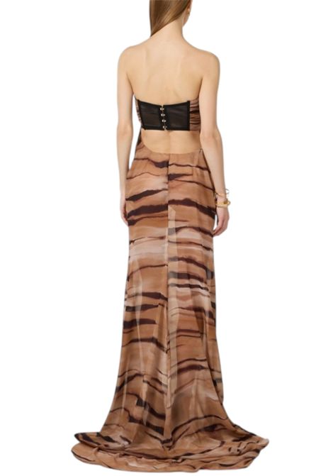 Abito Red Carpet con stampa tigre ELISABETTA FRANCHI | Abiti | ABR5562E2470